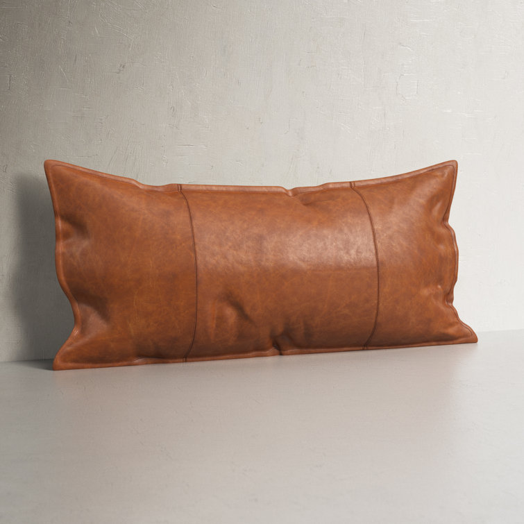 Leather lumbar pillow outlet cover